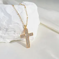 Streetwear Cross Alloy Plating Inlay Zircon Women's Pendant Necklace main image 5
