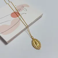 304 Stainless Steel Copper 18K Gold Plated Classic Style Plating Inlay Portrait Zircon Pendant Necklace main image 4
