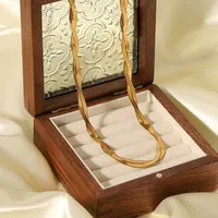 Stainless Steel 18K Gold Plated Vintage Style Plating Solid Color Necklace main image 1