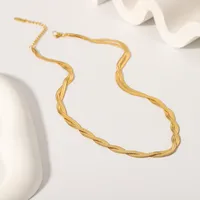 Stainless Steel 18K Gold Plated Vintage Style Plating Solid Color Necklace main image 4