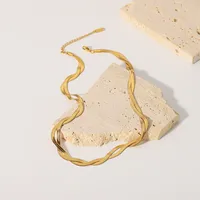 Stainless Steel 18K Gold Plated Vintage Style Plating Solid Color Necklace main image 3