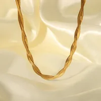Stainless Steel 18K Gold Plated Vintage Style Plating Solid Color Necklace main image 2