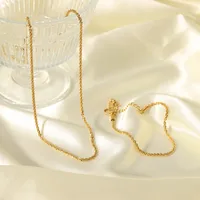 304 Stainless Steel 18K Gold Plated IG Style Plating Solid Color Bracelets Necklace main image 1
