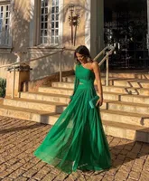 Party Dress Elegant Oblique Collar Long Sleeve Solid Color Maxi Long Dress Banquet Party main image 3