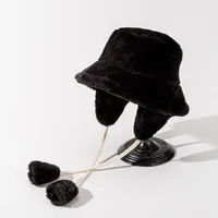 Unisex Modern Style Solid Color Big Eaves Wool Cap Bucket Hat main image 3