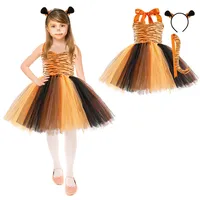Princess Animal Leopard Nylon Girls Clothing Sets sku image 1