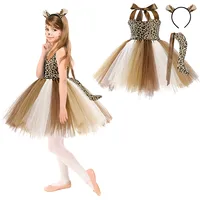 Princess Animal Leopard Nylon Girls Clothing Sets sku image 20
