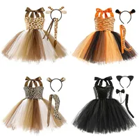Princess Animal Leopard Nylon Girls Clothing Sets main image 4