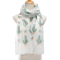 Women's Streetwear Cactus Polyester Printing Scarf main image 3