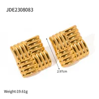 1 Pair IG Style Simple Style Square Solid Color Plating 316 Stainless Steel  Ear Studs sku image 1