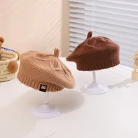 Girl's Ig Style Casual Solid Color Flower Beret Hat main image 4