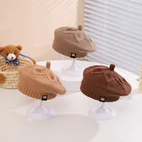Girl's Ig Style Casual Solid Color Flower Beret Hat main image 2