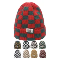 Unisex Elegant Basic Plaid Eaveless Wool Cap main image 1