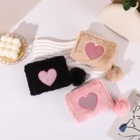 Women's Heart Shape Plush Zipper Coin Purses main image 5