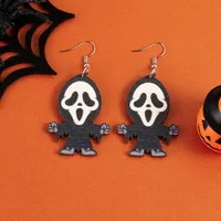 Wholesale Jewelry Classic Style Insect Spider Wood Printing Earrings sku image 1
