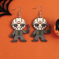 Wholesale Jewelry Classic Style Insect Spider Wood Printing Earrings sku image 4