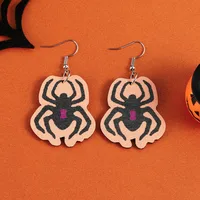 Wholesale Jewelry Classic Style Insect Spider Wood Printing Earrings sku image 5