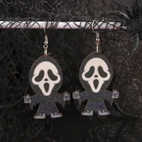 Wholesale Jewelry Classic Style Insect Spider Wood Printing Earrings main image 4