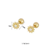 1 Pair Ig Style French Style Modern Style Round Plating Inlay Copper Pearl Zircon 18k Gold Plated Ear Cuffs Earrings Ear Studs main image 3