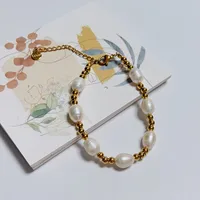 Stainless Steel Freshwater Pearl 18K Gold Plated Casual Luxurious Classic Style Plating Geometric Bracelets main image 2