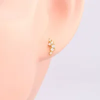 1 Pair Ig Style Korean Style Geometric Inlay Sterling Silver Zircon Ear Studs main image 3