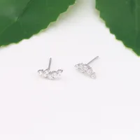 1 Pair Ig Style Korean Style Geometric Inlay Sterling Silver Zircon Ear Studs main image 2
