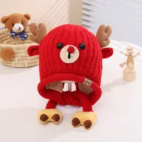 Children Unisex Casual Cute Deer Wool Cap main image 9