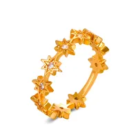 Sweet Open Copper Inlaid Zircon Simple Five-pointed Star Ring sku image 3