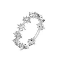 Sweet Open Copper Inlaid Zircon Simple Five-pointed Star Ring sku image 4