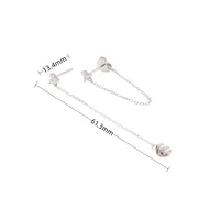 1 Pair 925 Sterling Silver Printing Drop Earrings main image 3