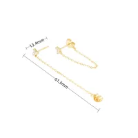 1 Pair 925 Sterling Silver Printing Drop Earrings sku image 2