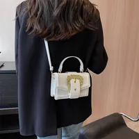 Women's Medium Pu Leather Solid Color Streetwear Square Magnetic Buckle Shoulder Bag Handbag Crossbody Bag main image 2