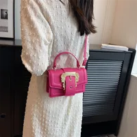 Women's Medium Pu Leather Solid Color Streetwear Square Magnetic Buckle Shoulder Bag Handbag Crossbody Bag main image 4