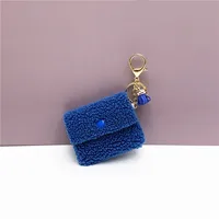 Elegant Vintage Style Solid Color Metal Fleece Unisex Bag Pendant Keychain sku image 4