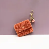 Elegant Vintage Style Solid Color Metal Fleece Unisex Bag Pendant Keychain sku image 7