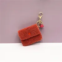 Elegant Vintage Style Solid Color Metal Fleece Unisex Bag Pendant Keychain sku image 1