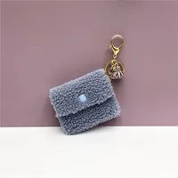Elegant Vintage Style Solid Color Metal Fleece Unisex Bag Pendant Keychain sku image 3