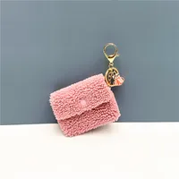 Elegant Vintage Style Solid Color Metal Fleece Unisex Bag Pendant Keychain sku image 2
