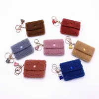 Elegant Vintage Style Solid Color Metal Fleece Unisex Bag Pendant Keychain main image 4