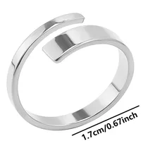 Wholesale Jewelry Commute Solid Color 304 Stainless Steel 18K Gold Plated Polishing Open Rings sku image 1