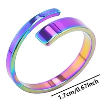 Wholesale Jewelry Commute Solid Color 304 Stainless Steel 18K Gold Plated Polishing Open Rings sku image 2