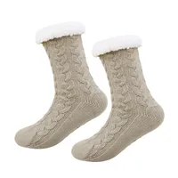 Women's Casual Solid Color Polyacrylonitrile Fiber Jacquard Crew Socks A Pair main image 3