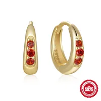 1 Pair 925 Sterling Silver Zircon Geometric Earrings sku image 1