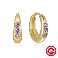 1 Pair 925 Sterling Silver Zircon Geometric Earrings sku image 2