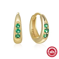 1 Pair 925 Sterling Silver Zircon Geometric Earrings main image 4