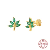 1 Pair Casual Simple Style Streetwear Geometric Mushroom Butterfly Inlay Sterling Silver Zircon Ear Studs sku image 4
