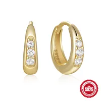 1 Pair 925 Sterling Silver Zircon Geometric Earrings sku image 4