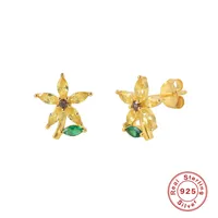 1 Pair Casual Simple Style Streetwear Geometric Mushroom Butterfly Inlay Sterling Silver Zircon Ear Studs sku image 5