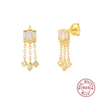 1 Pair Casual Simple Style Streetwear Geometric Mushroom Butterfly Inlay Sterling Silver Zircon Ear Studs sku image 6
