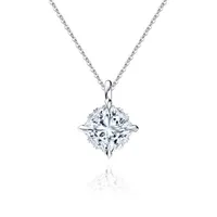 925 Sterling Silver Rhodium Plated Silver Plated ZIRCON Cable Chain Geometric NECKLACES Pendant Necklaces main image 1